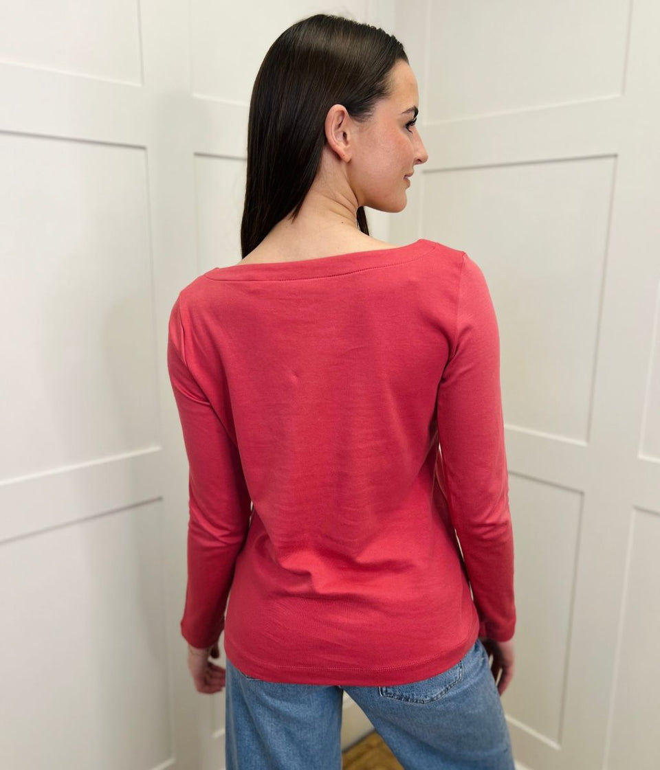 Pink Cotton Long Sleeve Top