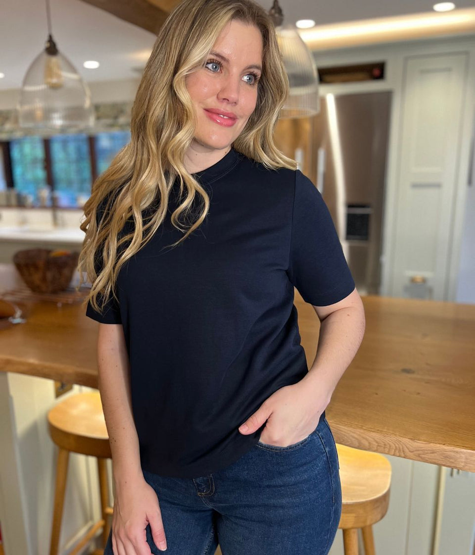 Navy Premium Cotton Rich T Shirt