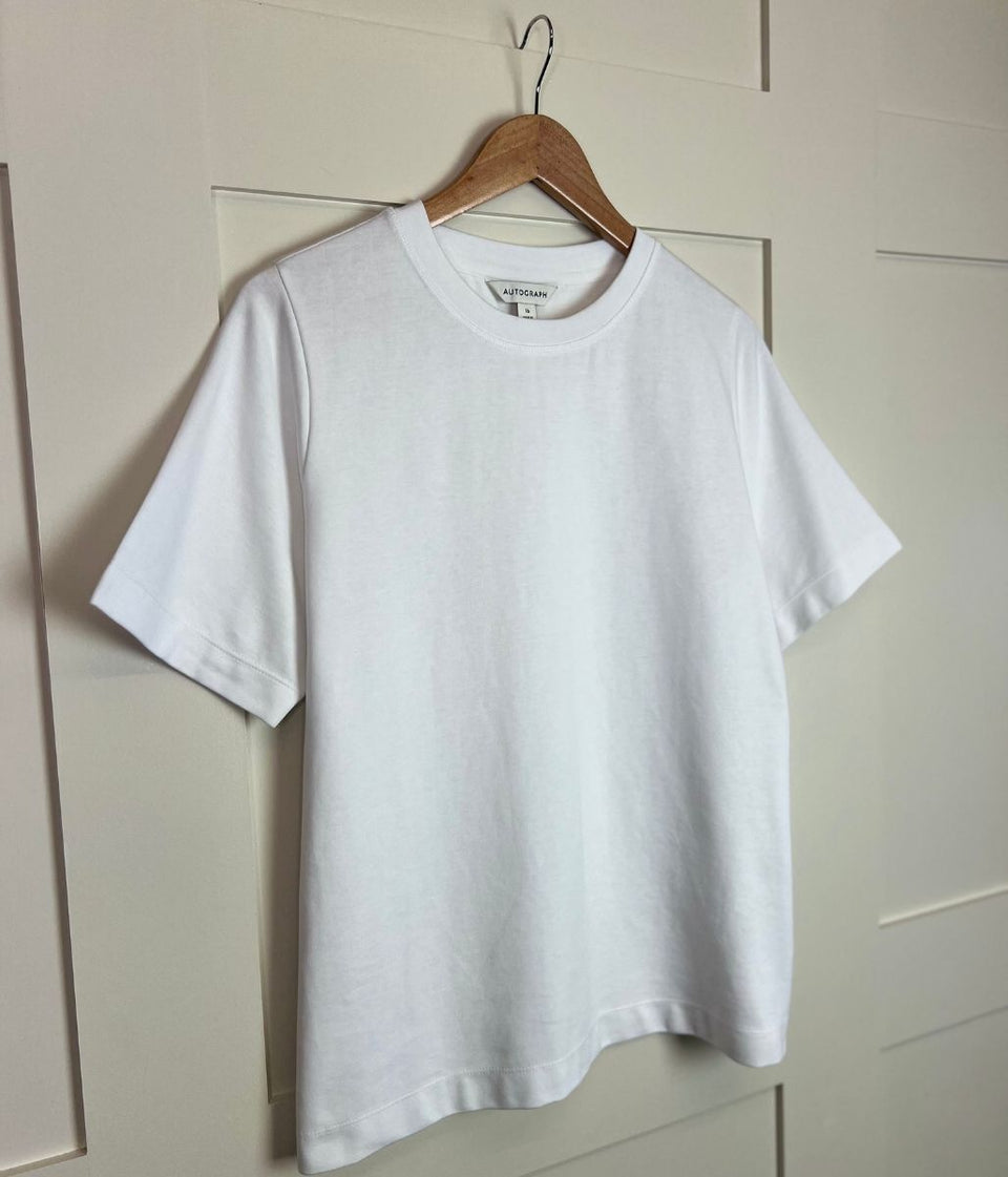 White Premium Cotton Rich T Shirt