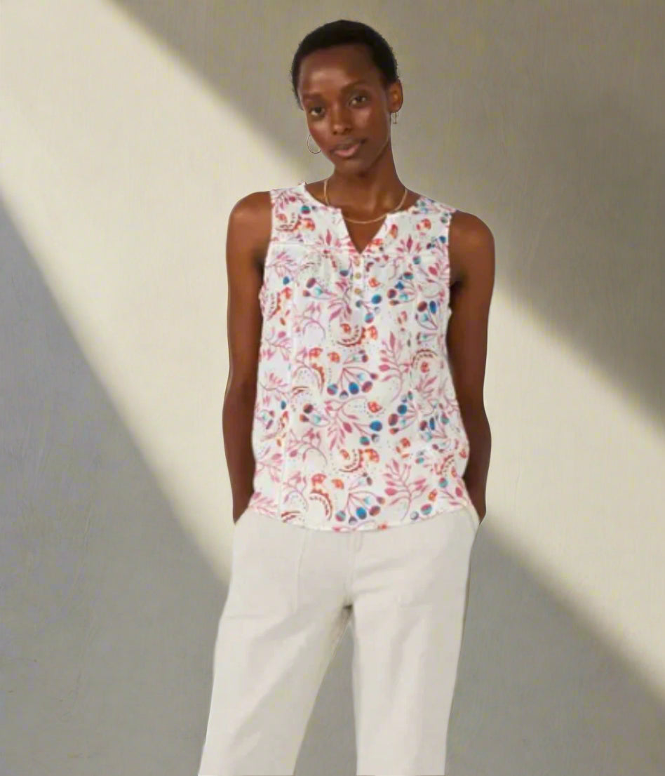 Poppy Seed Print Dobby Top