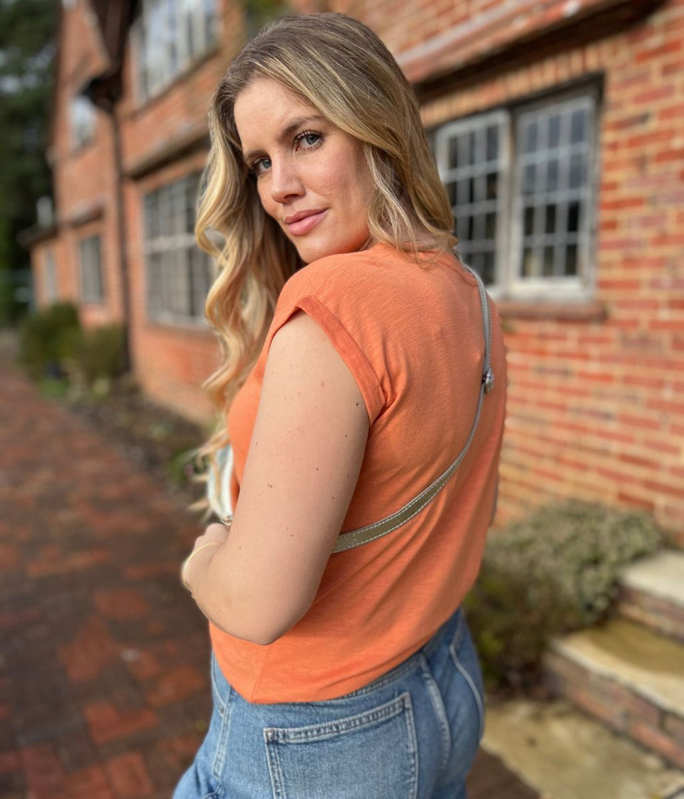 Orange Essential Cap Sleeve Tee