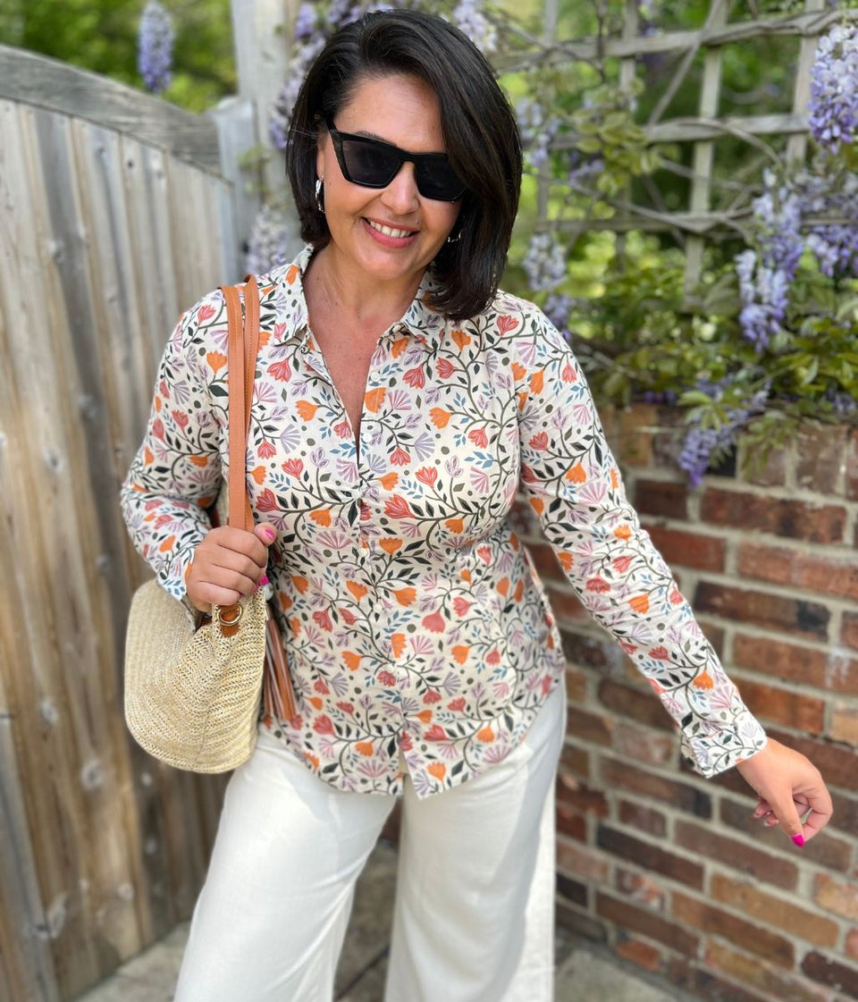 Ex Seasalt Flower Print Larissa Shirt