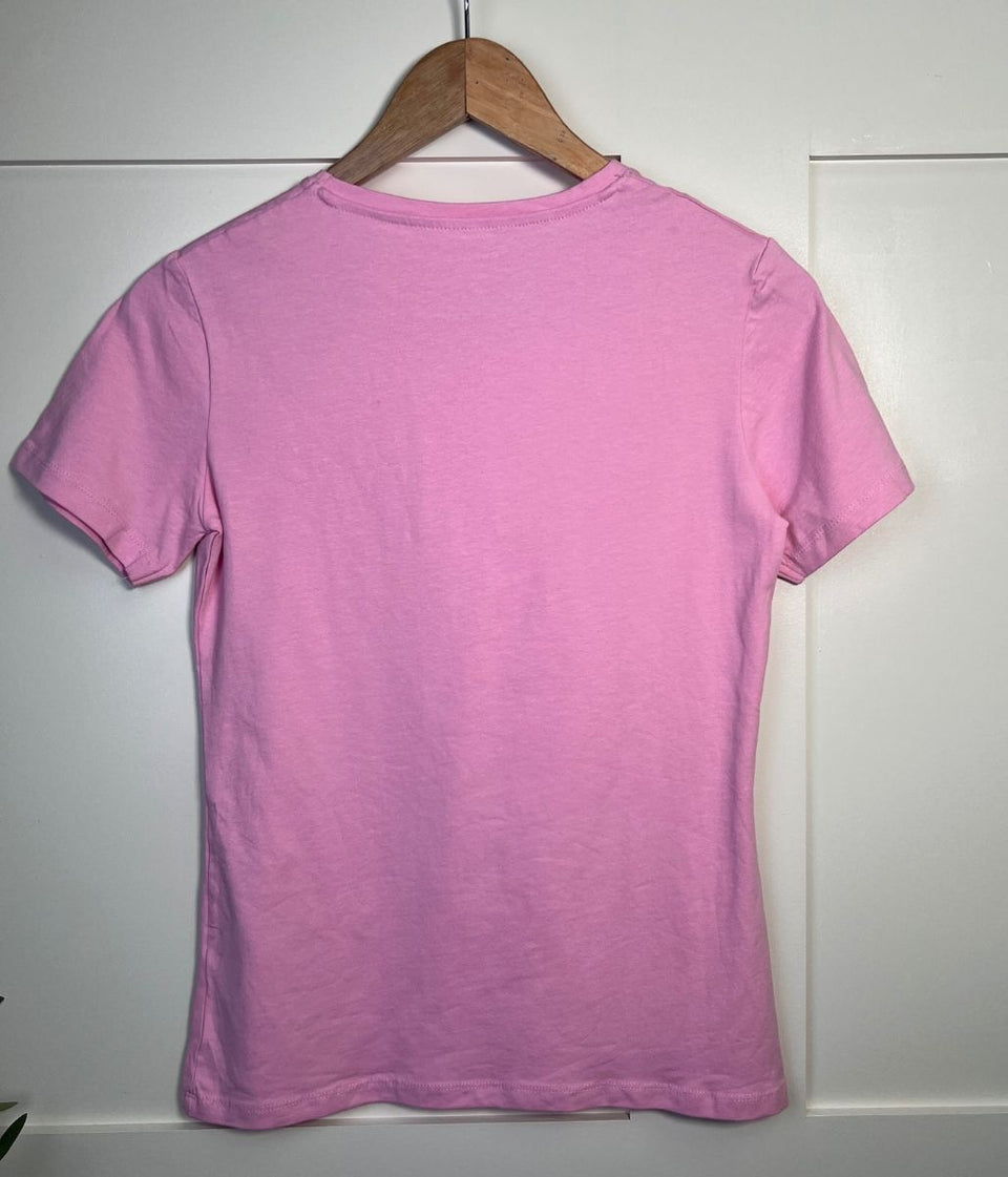 Pink Crew Neck Stretch T-Shirt
