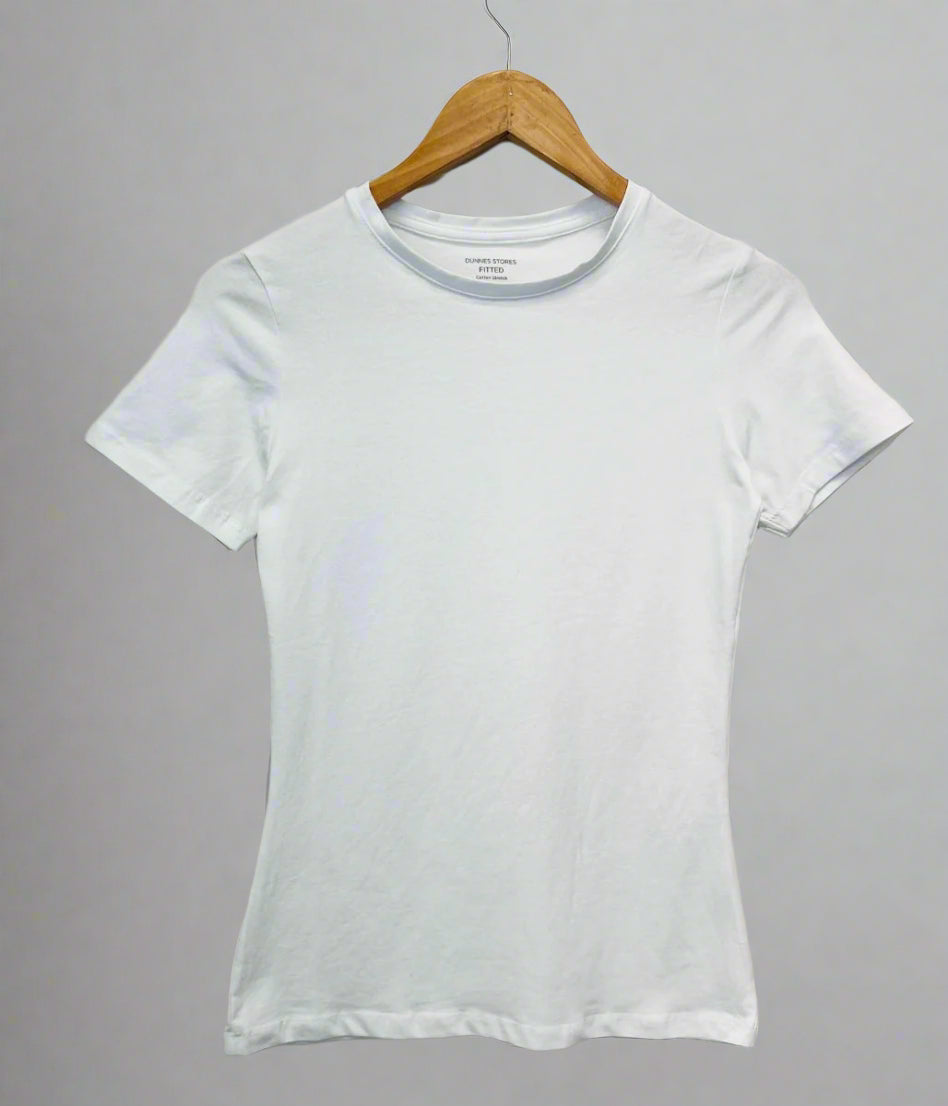 White Crew Neck Stretch T-Shirt