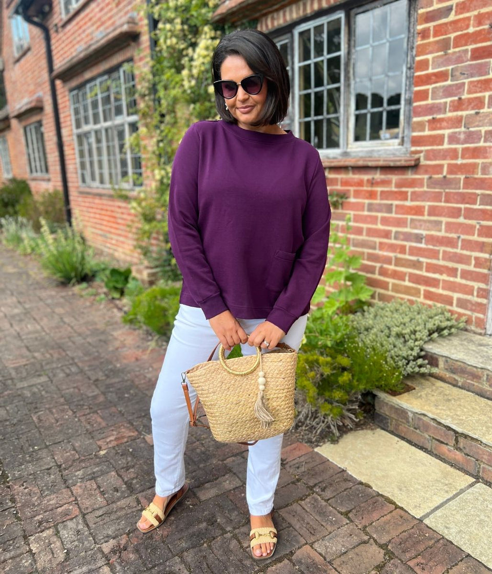 Aubergine Ex Seasalt Rippling Tide Jersey Sweatshirt