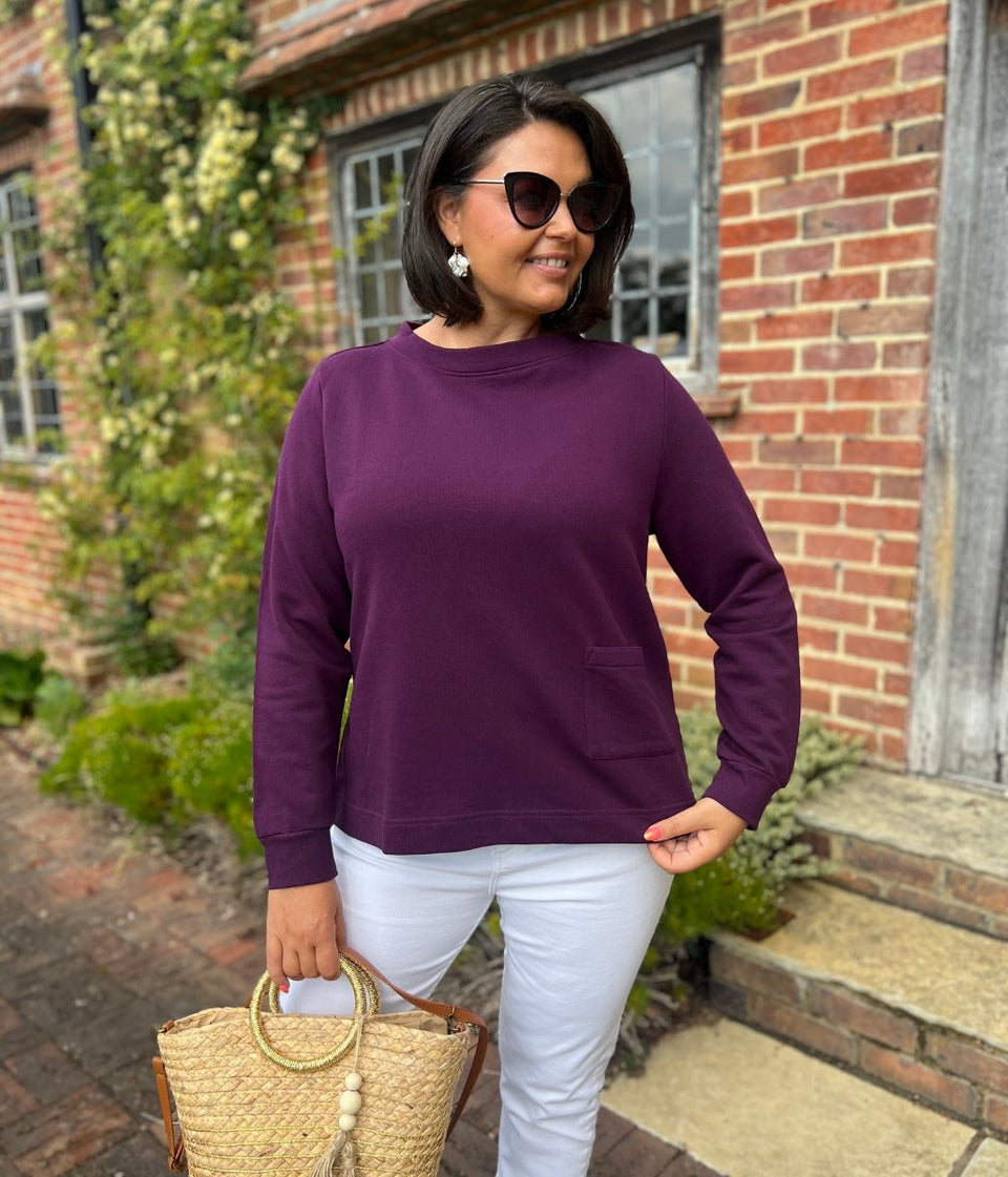 Aubergine Ex Seasalt Rippling Tide Jersey Sweatshirt