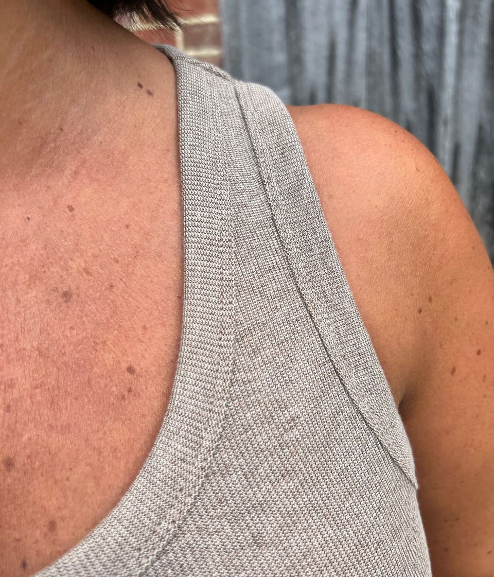 Beige Luxe Ribbed Vest