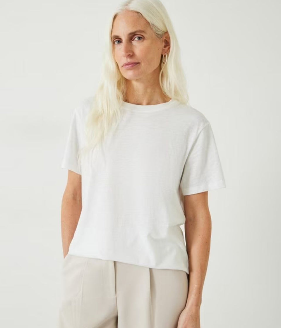 White Hattie Cotton Slub T-Shirt