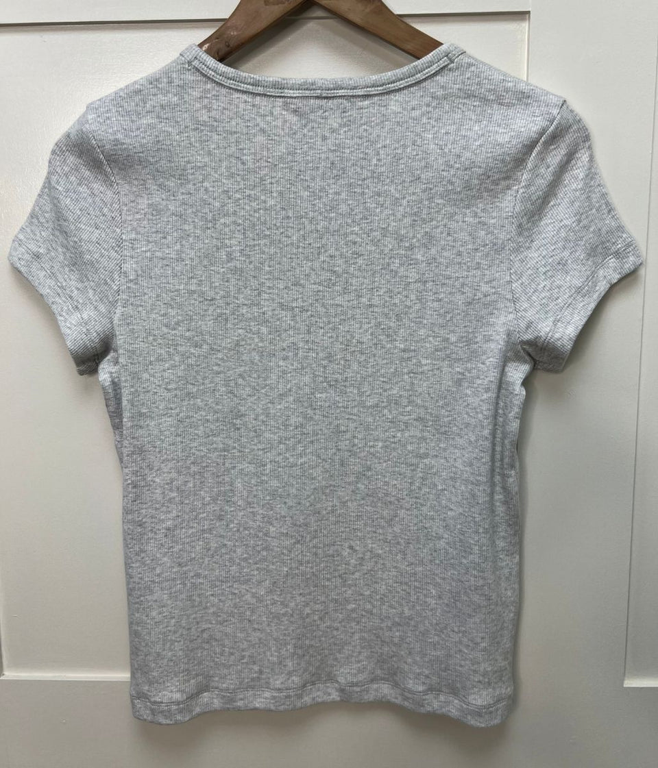 Grey Cotton Rich Ribbed Tee