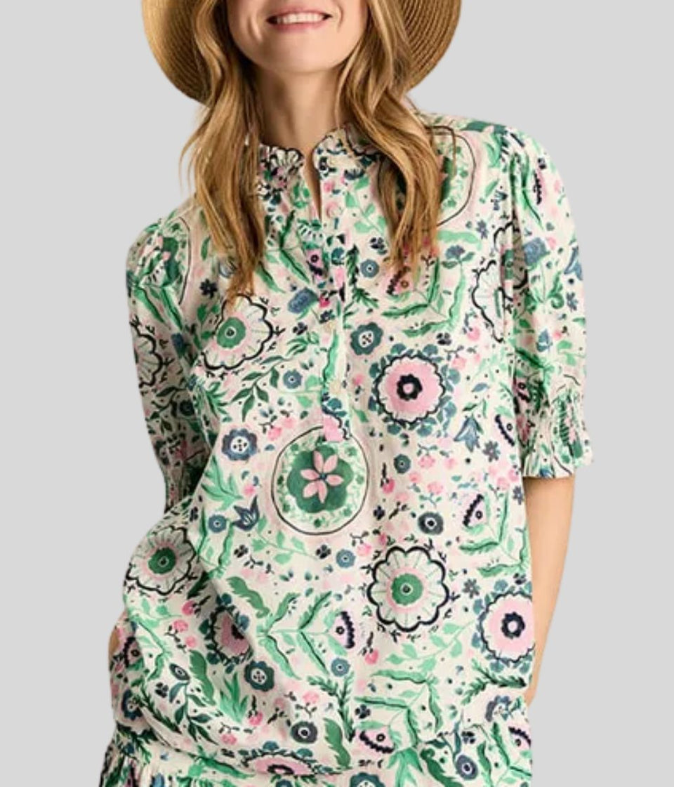 Floral Elle Ruffle Detail Blouse