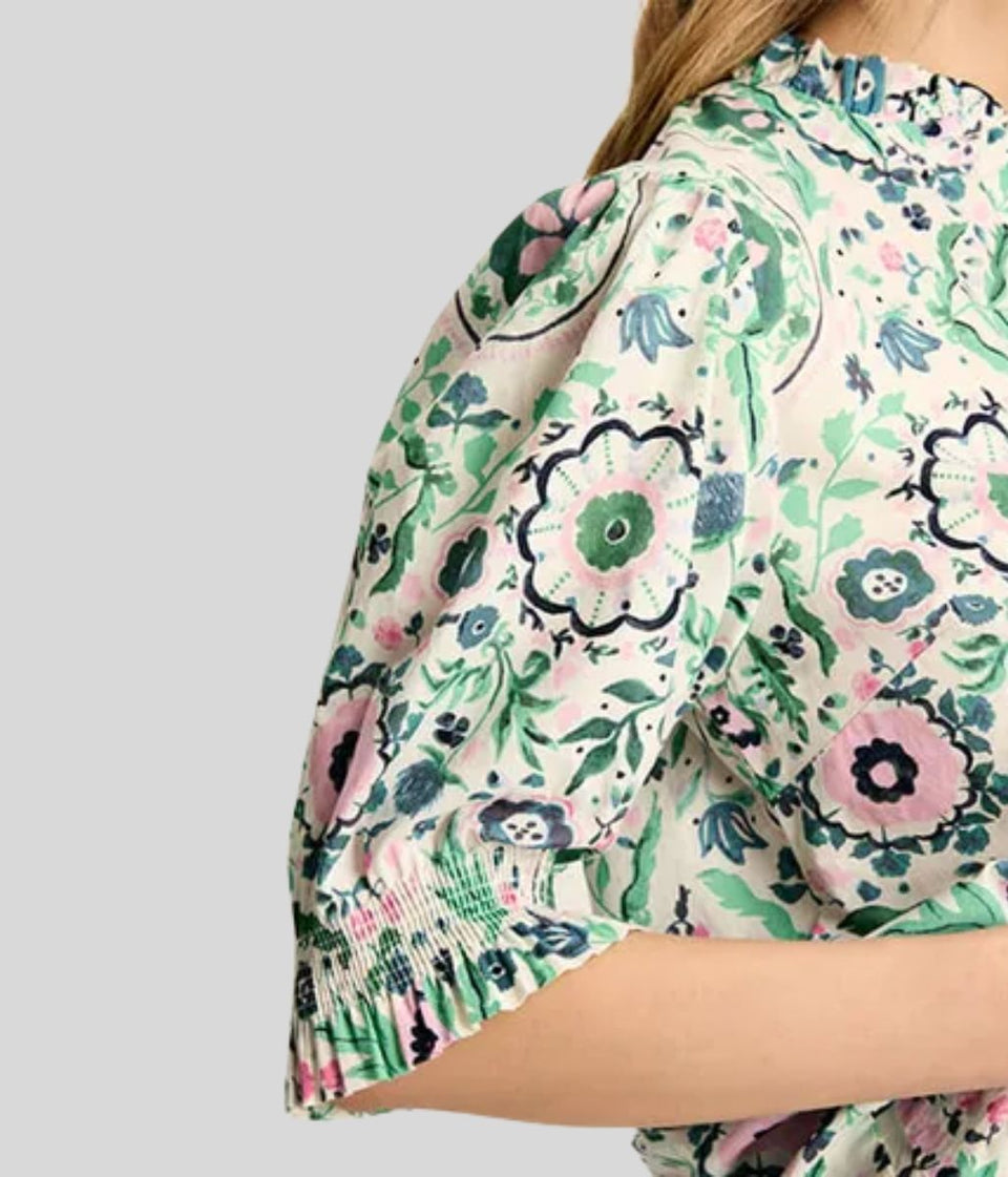 Floral Elle Ruffle Detail Blouse