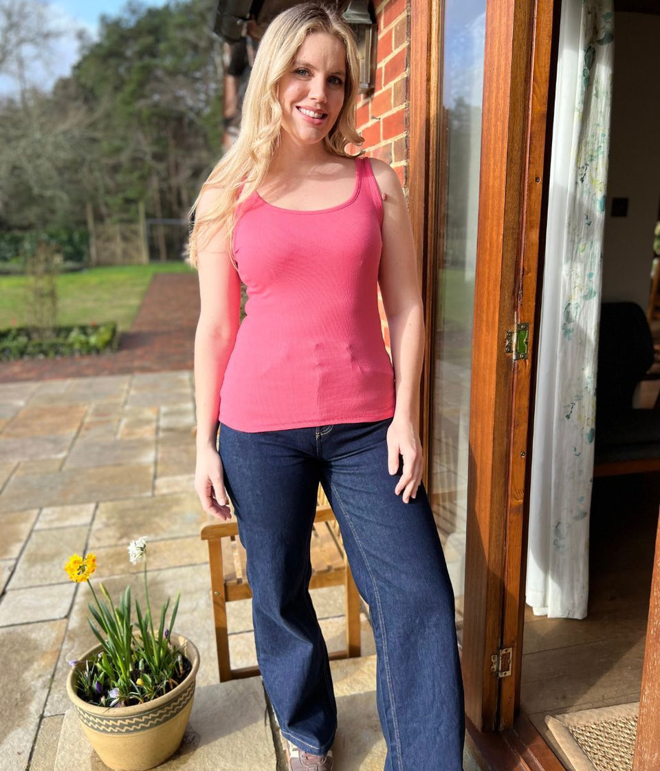 Pink Cotton Rich Secret Support Vest Top