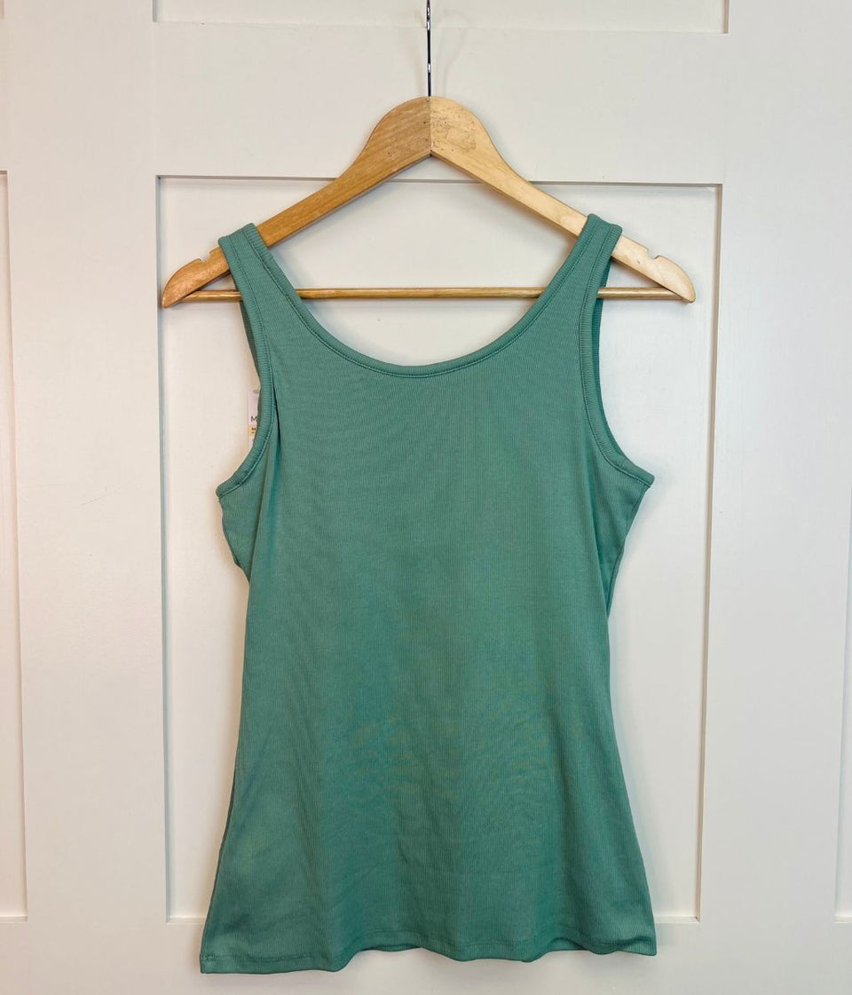 Green Cotton Rich Secret Support Vest Top