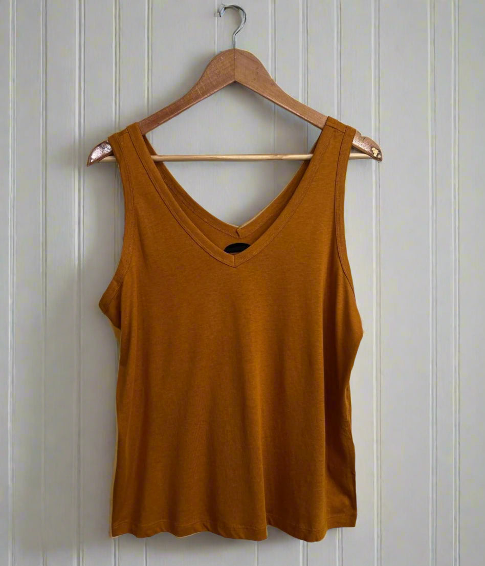 Ochre V Neck Slouch Vest