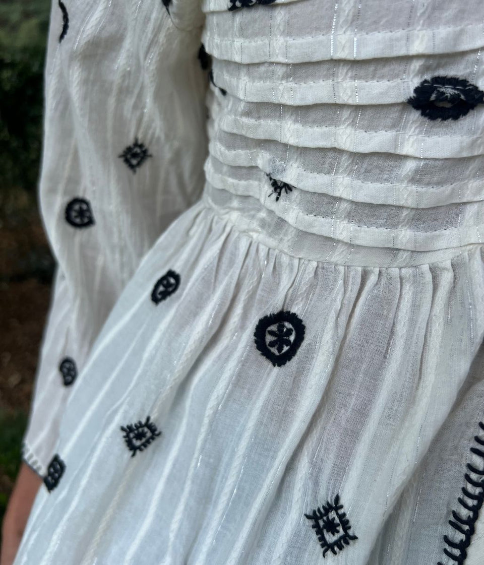 Ivory Boho Embroidered Detail Blouse