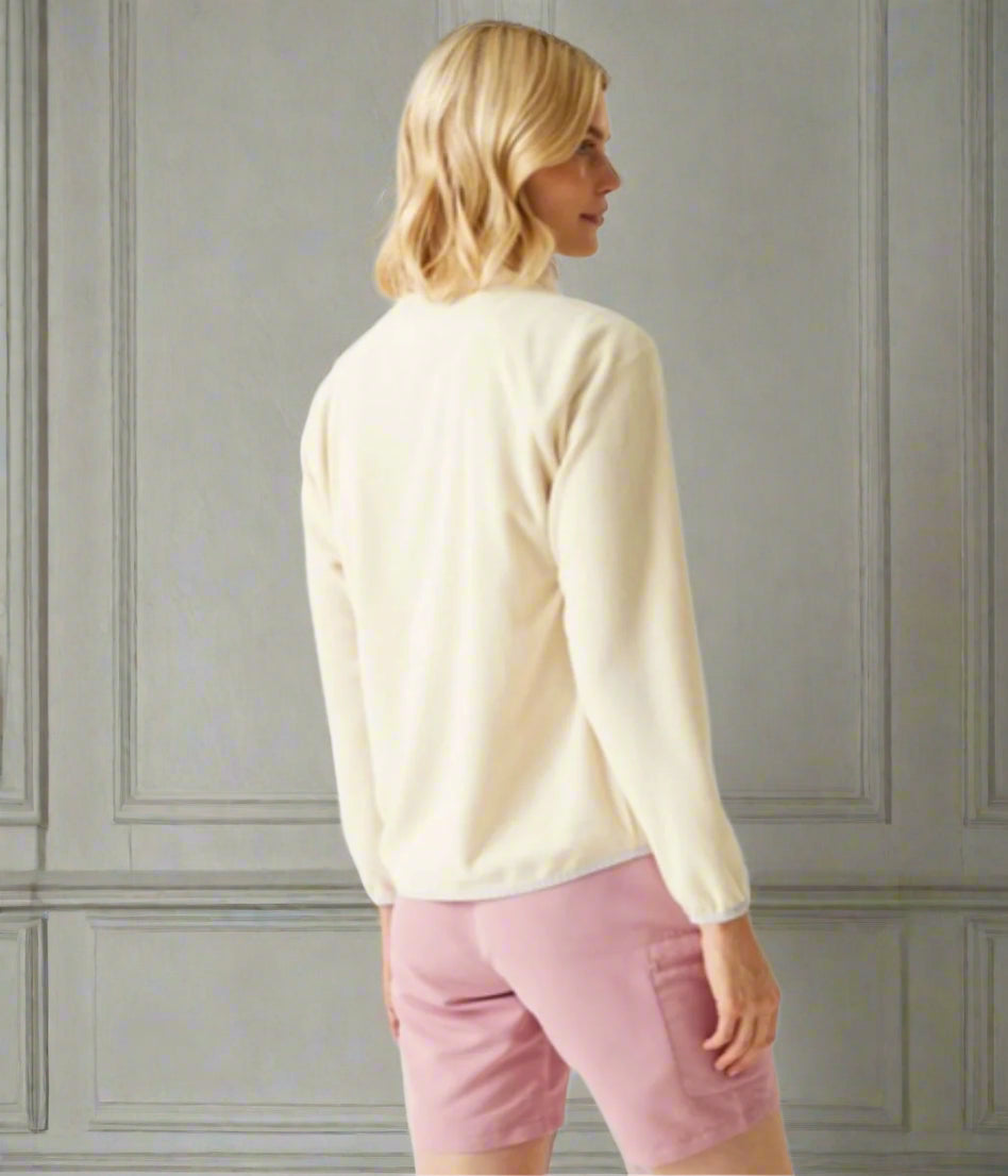 Ecru Lilana Full Zip Fleece