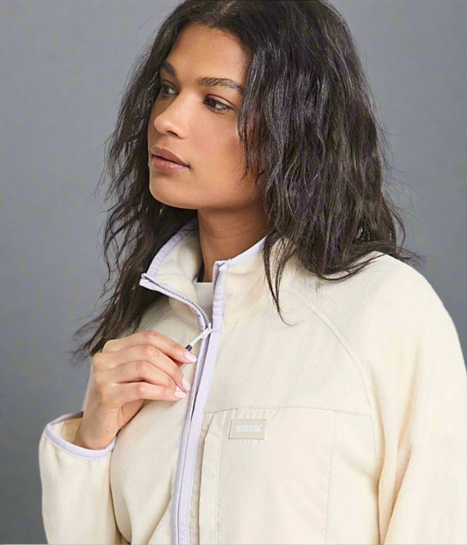 Ecru Lilana Full Zip Fleece