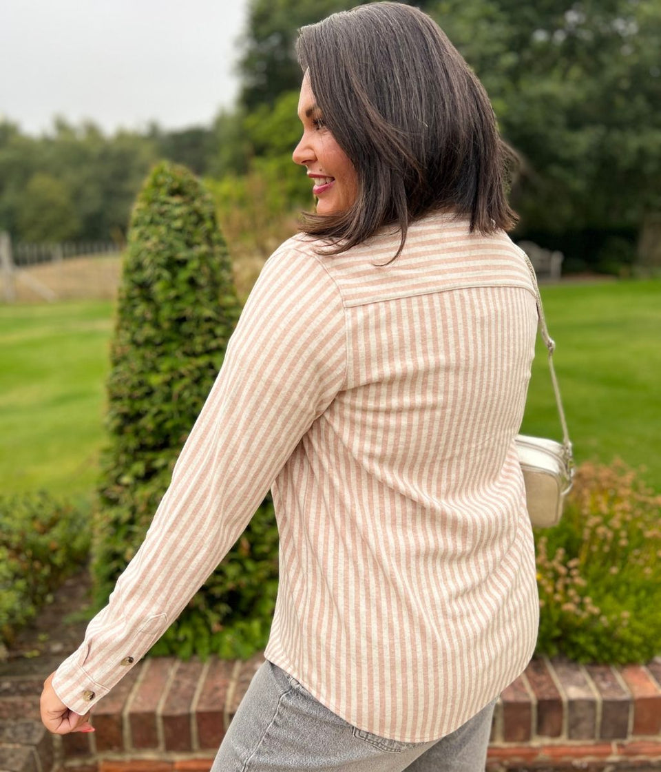 Pink Striped Thick Jersey Shirt
