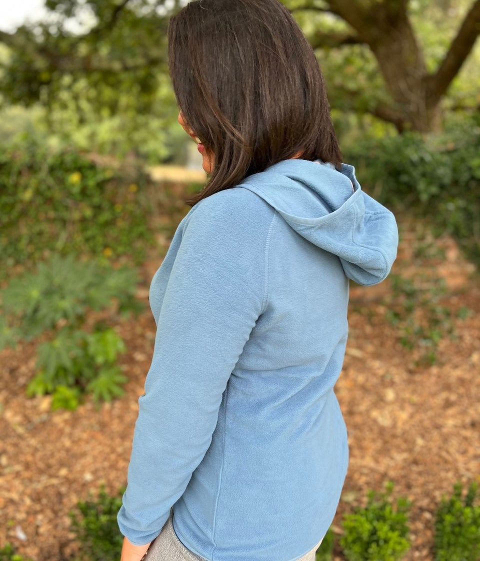 Blue Warriewood Hooded 1/4 Zip Fleece