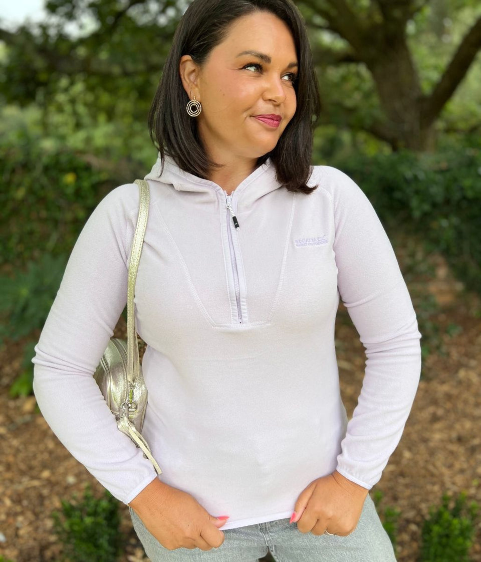 Lilac Warriewood Hooded 1/4 Zip Fleece