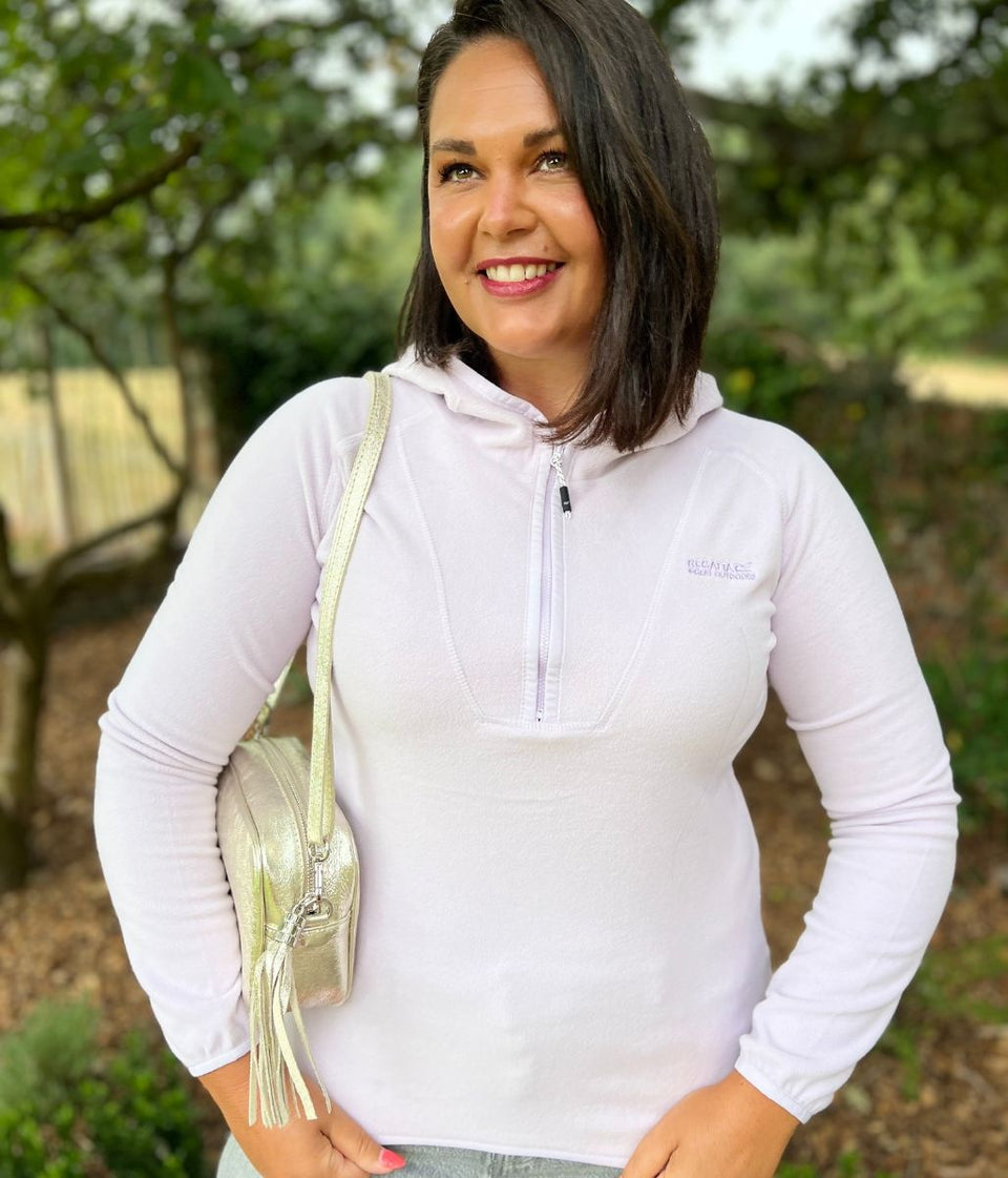 Lilac Warriewood Hooded 1/4 Zip Fleece