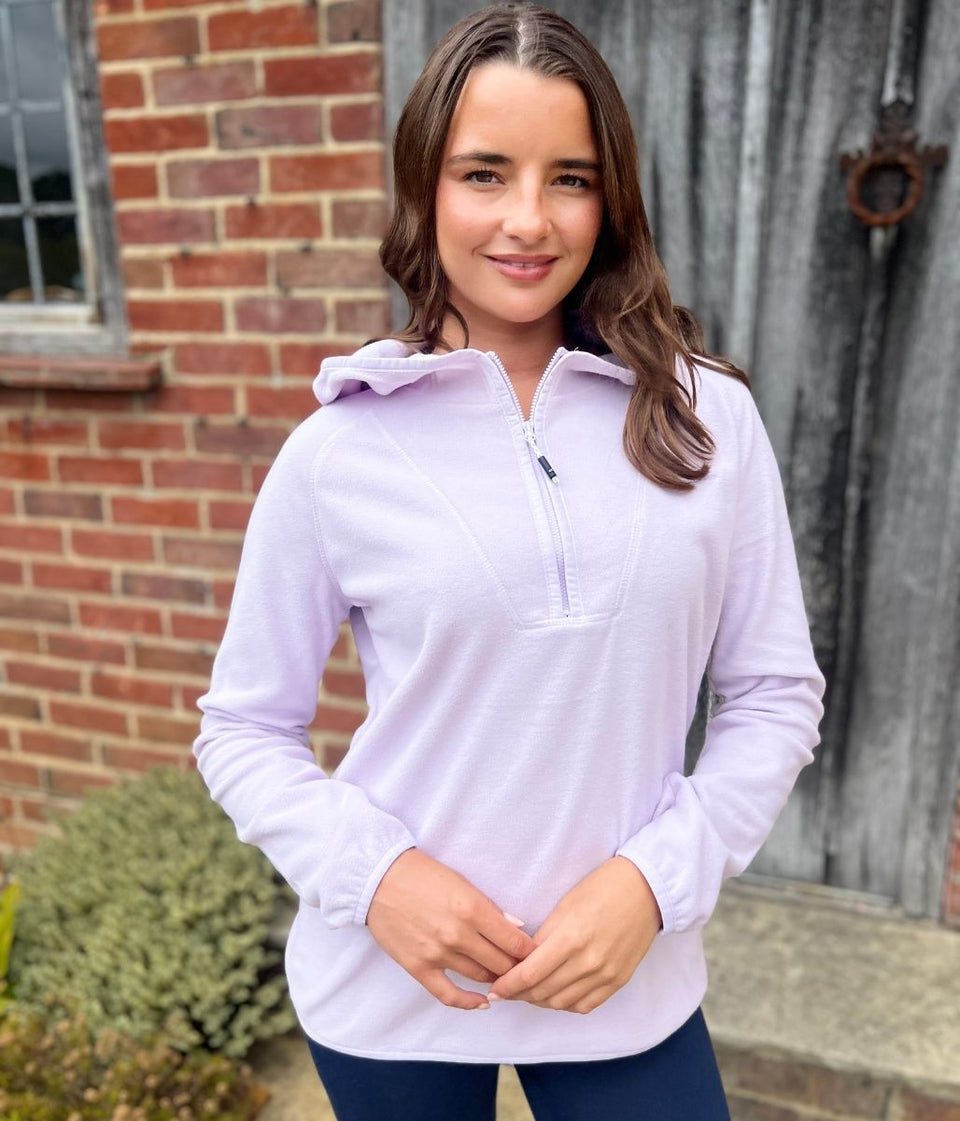 Lilac Warriewood Hooded 1/4 Zip Fleece