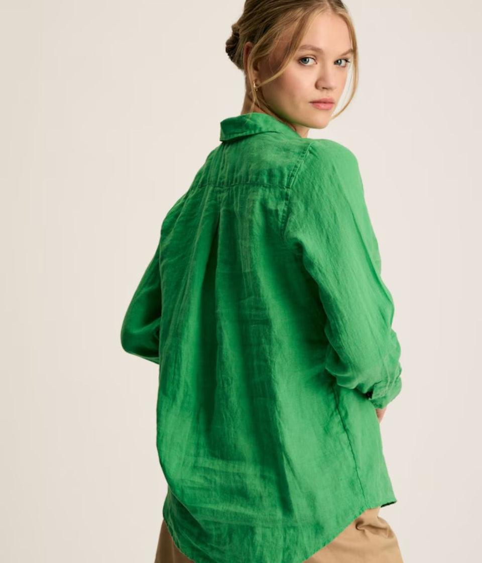 Selene Green LInen Shirt