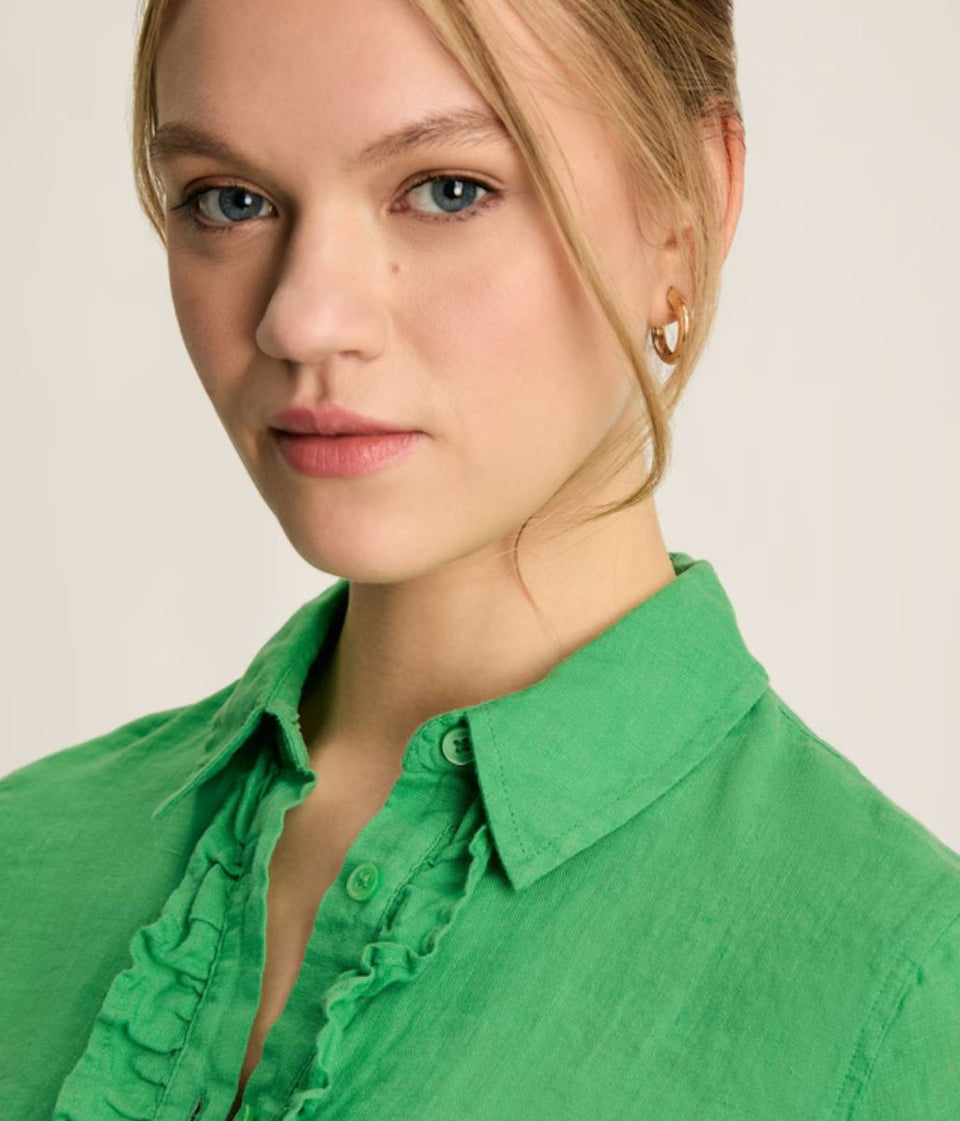 Selene Green LInen Shirt