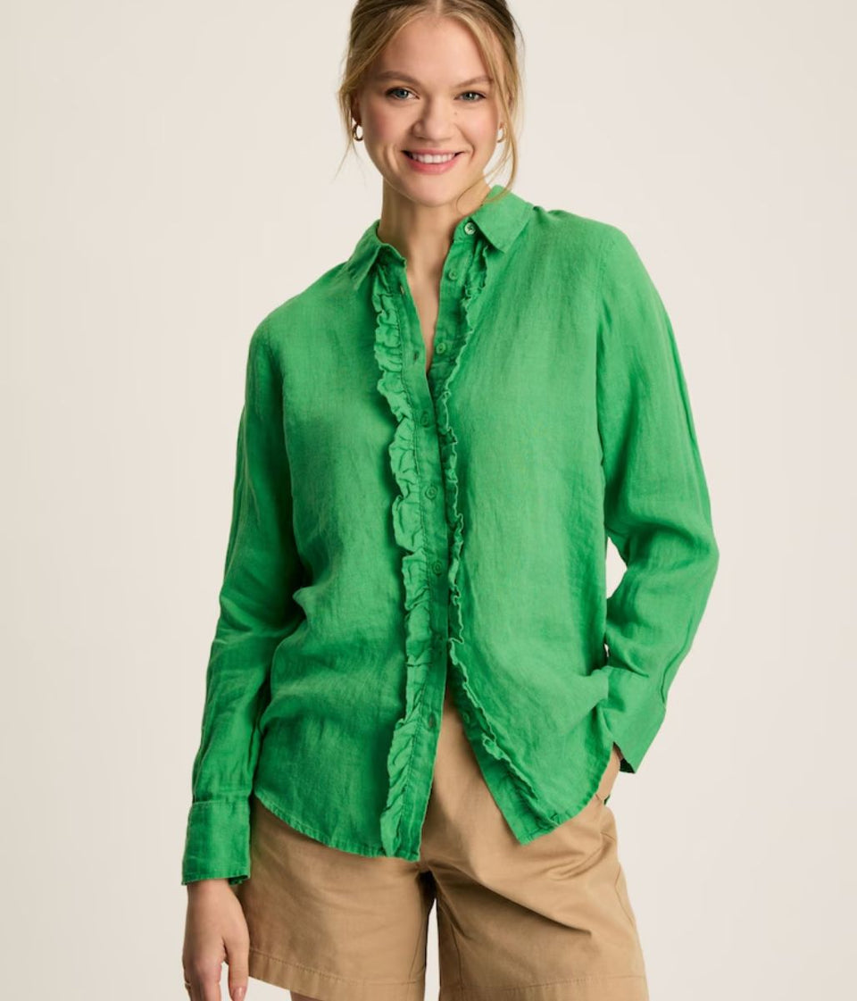 Selene Green LInen Shirt
