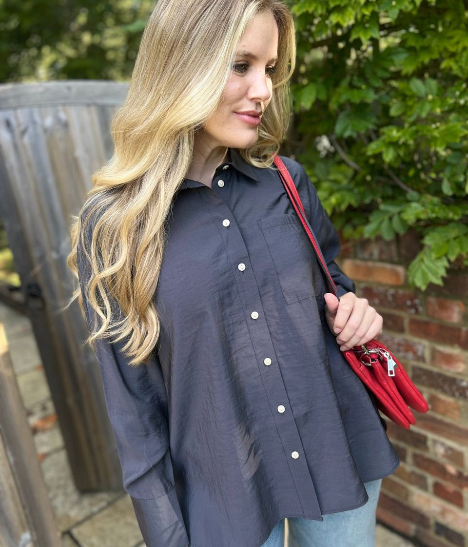 Charcoal Grey Modal Relaxed Shirt