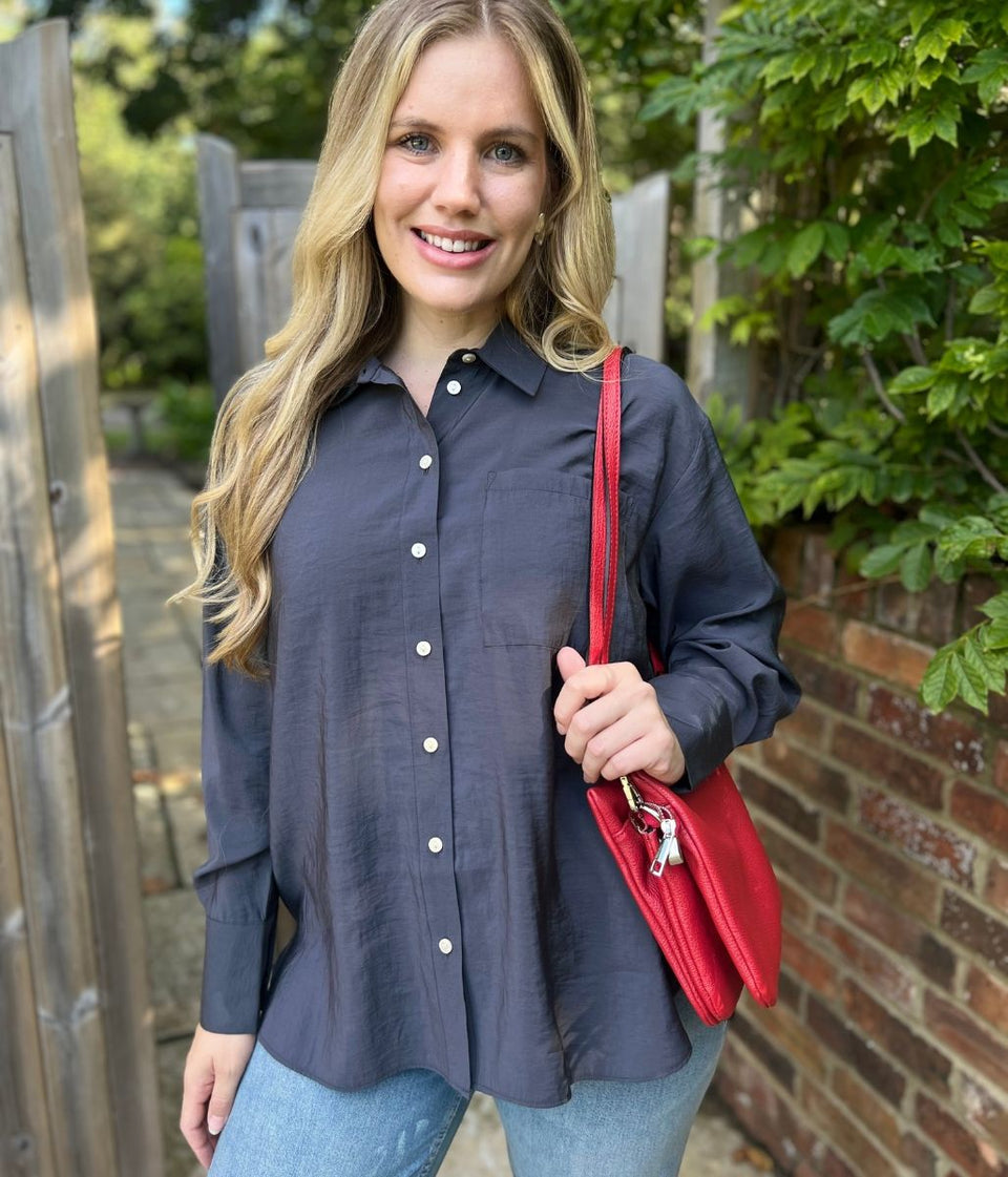 Charcoal Grey Modal Relaxed Shirt