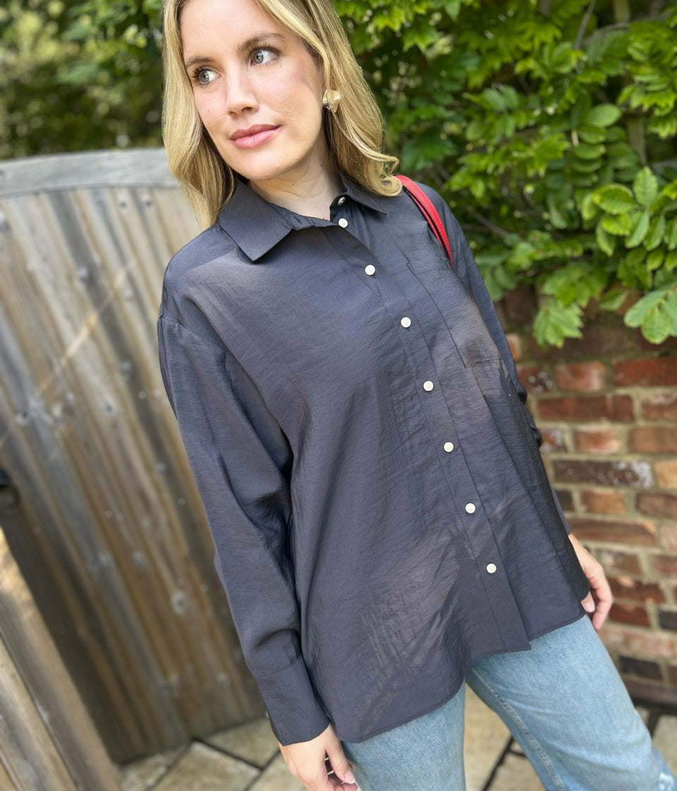 Charcoal Grey Modal Relaxed Shirt