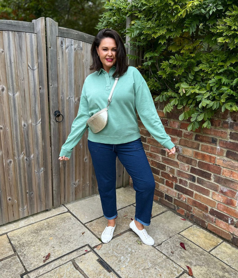 Green Pigment Dyed Rugger Sweatshirt