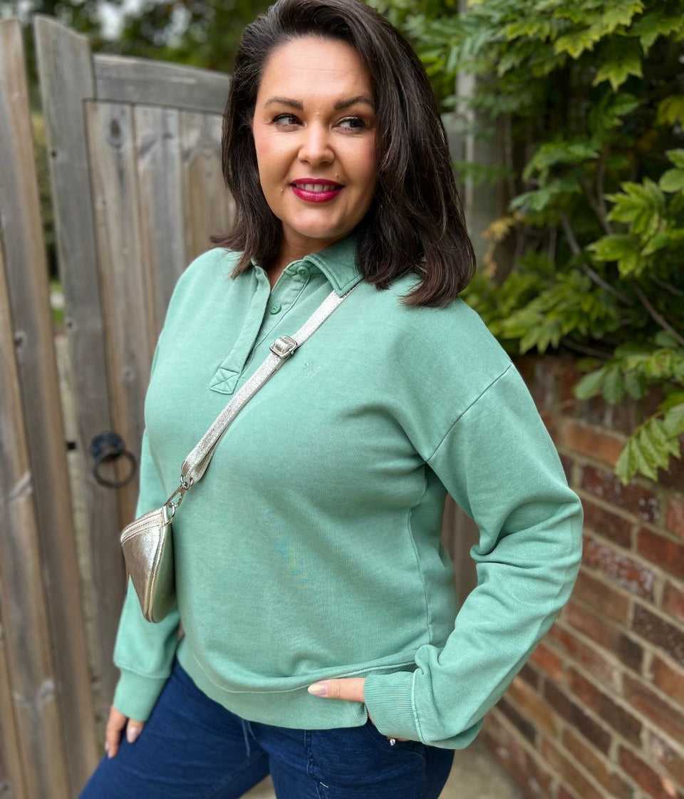 Green Pigment Dyed Rugger Sweatshirt