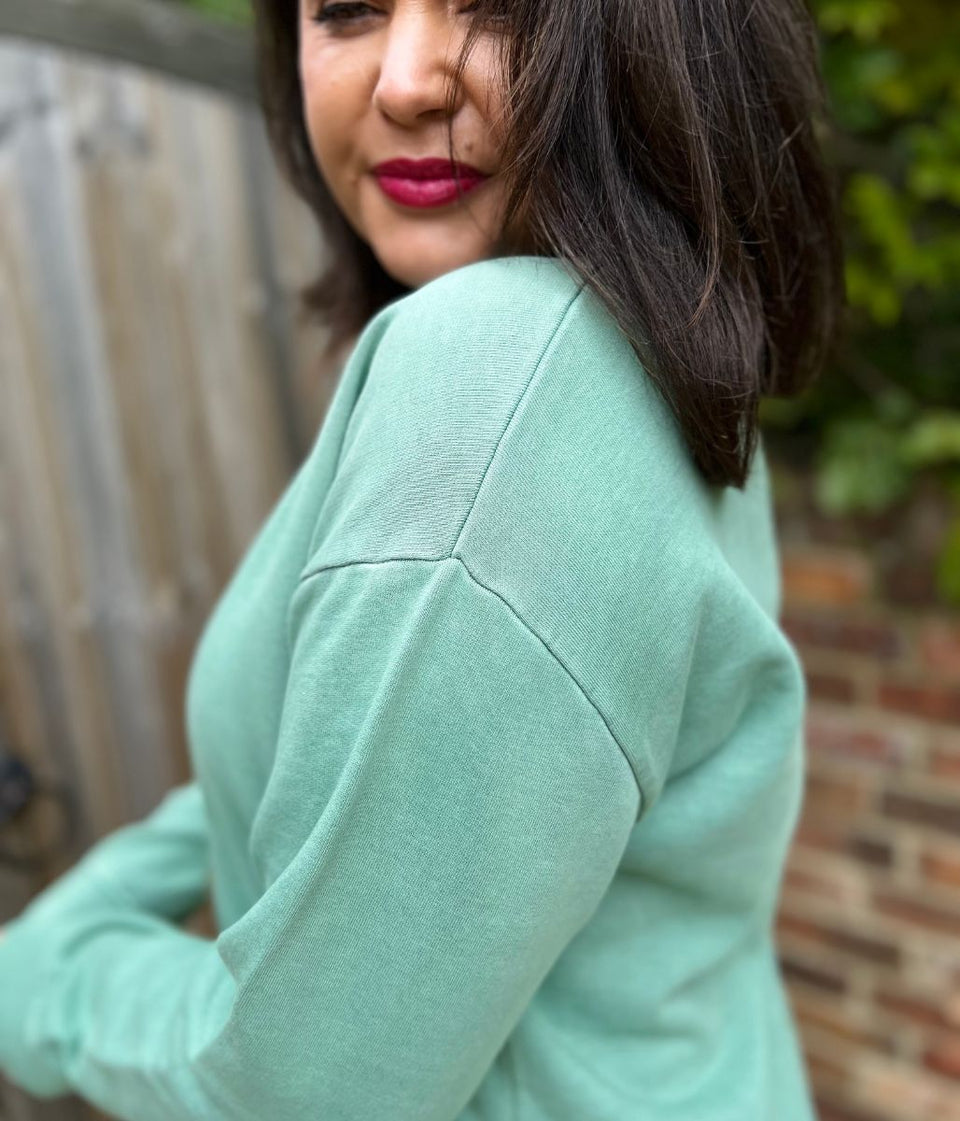 Green Pigment Dyed Rugger Sweatshirt