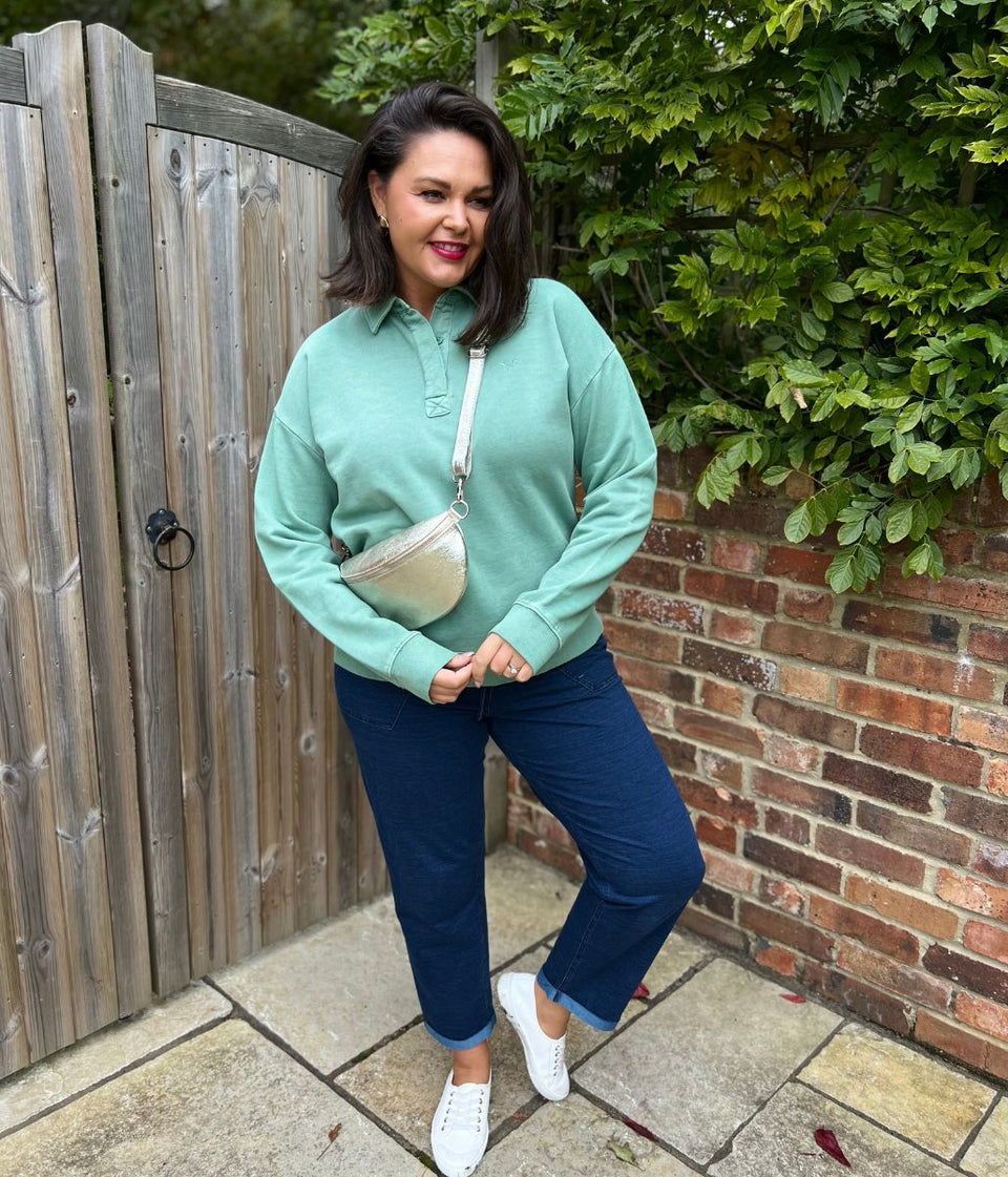 Green Pigment Dyed Rugger Sweatshirt
