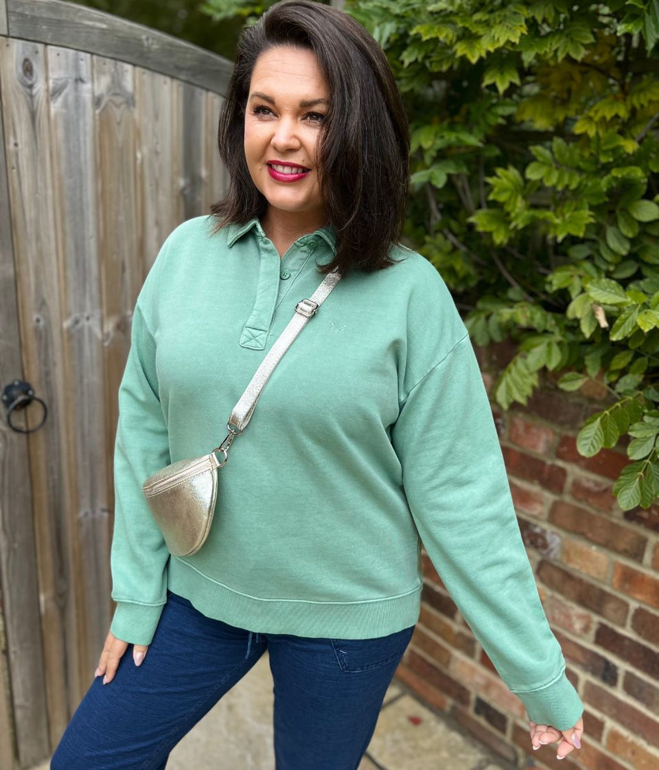 Green Pigment Dyed Rugger Sweatshirt