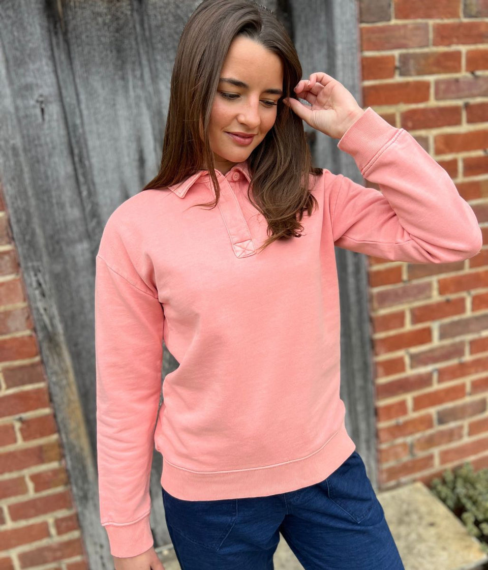 Peach Pigment Dyed Rugger Sweatshirt