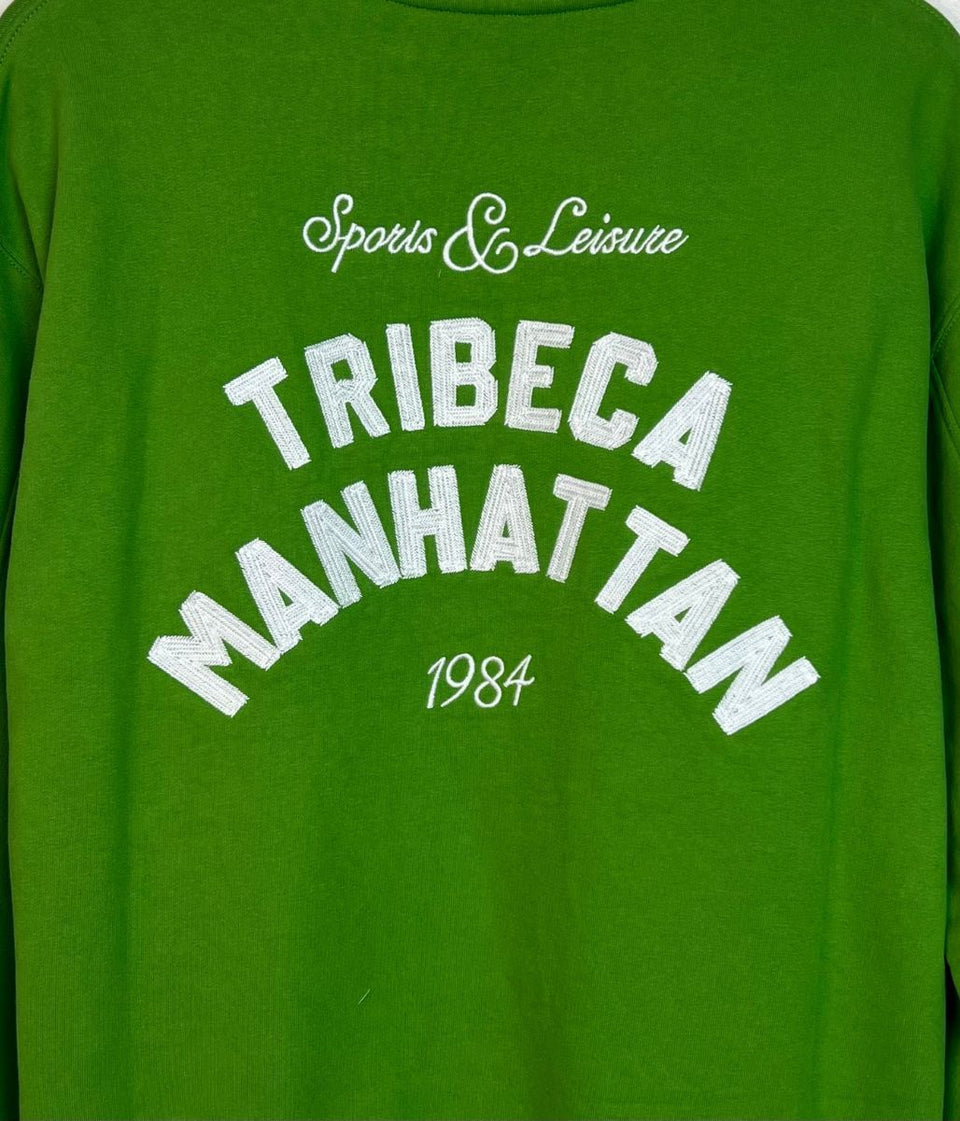 Green Pure Cotton Relaxed Slogan Sweatshirt