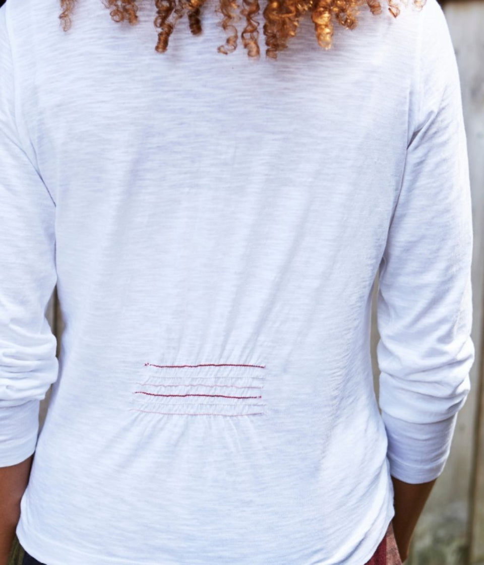 Mistral White Jersey Button Detail Tee