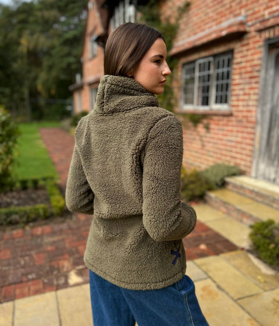 Lazy Jacks Khaki Roll Neck Snug Fleece