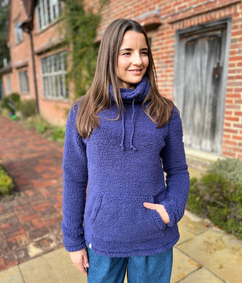 Lazy Jacks Navy Roll Neck Snug Fleece