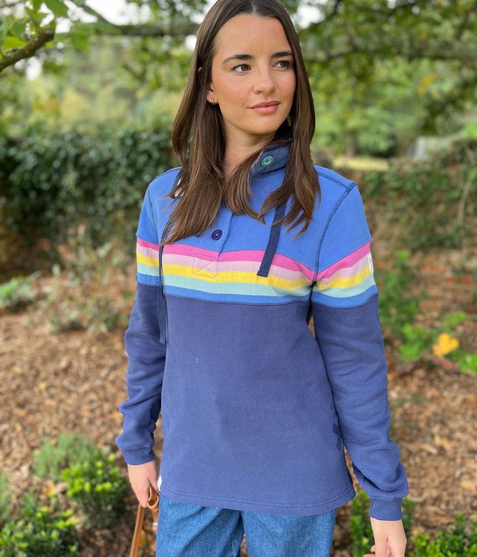 Lazy Jacks Prism Button Neck Sweatshirt