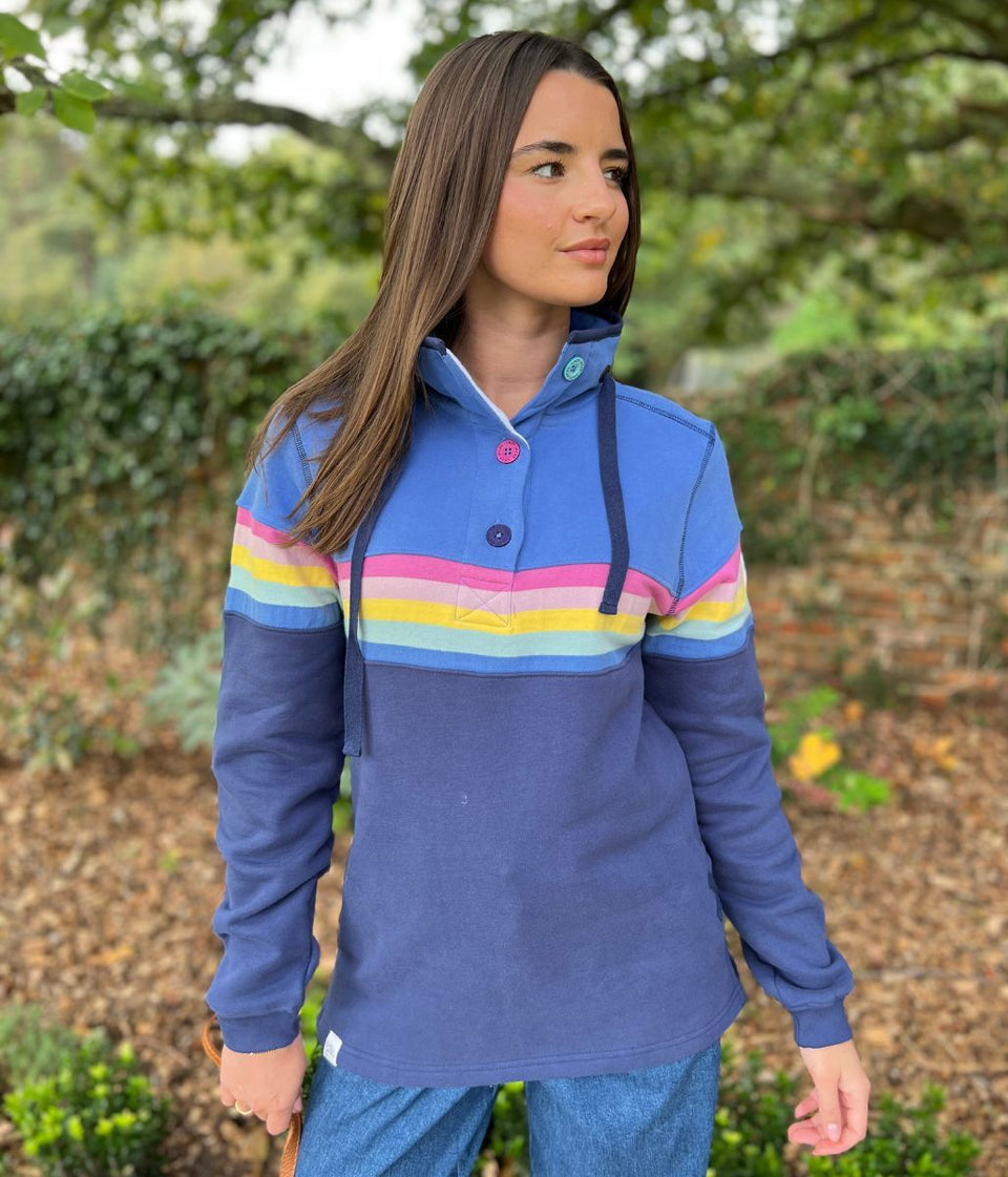 Lazy Jacks Prism Button Neck Sweatshirt
