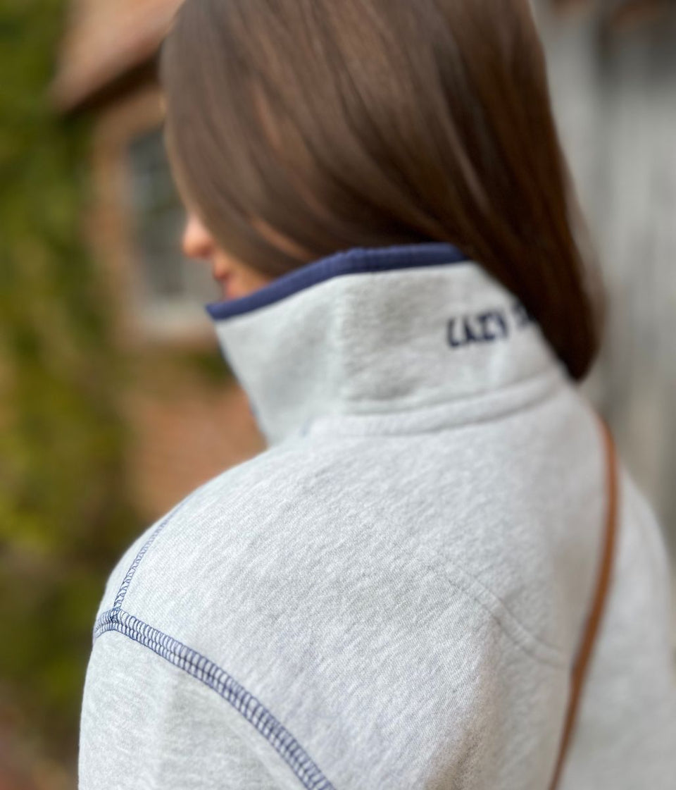 Lazy Jacks Grey Marl 1/4 Zip Sweatshirt