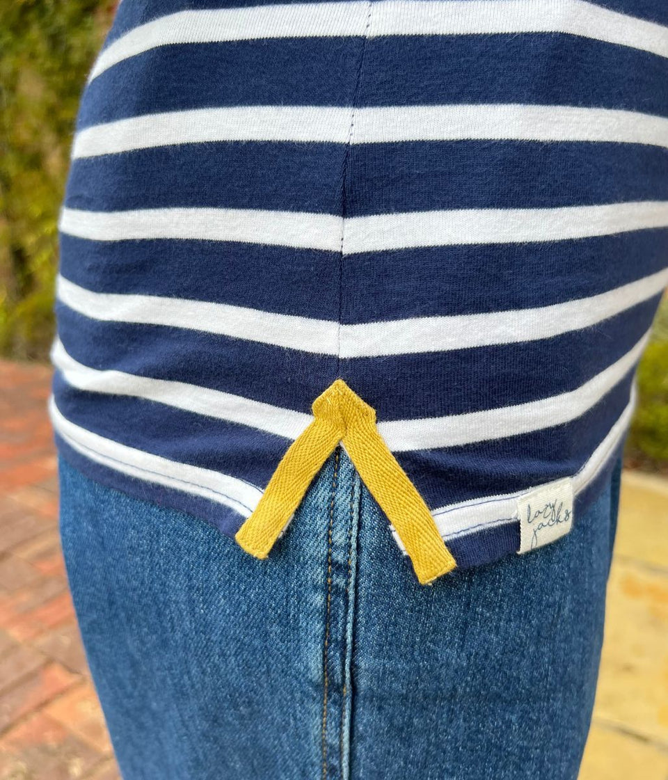 Lazy Jacks Navy Striped Breton Top