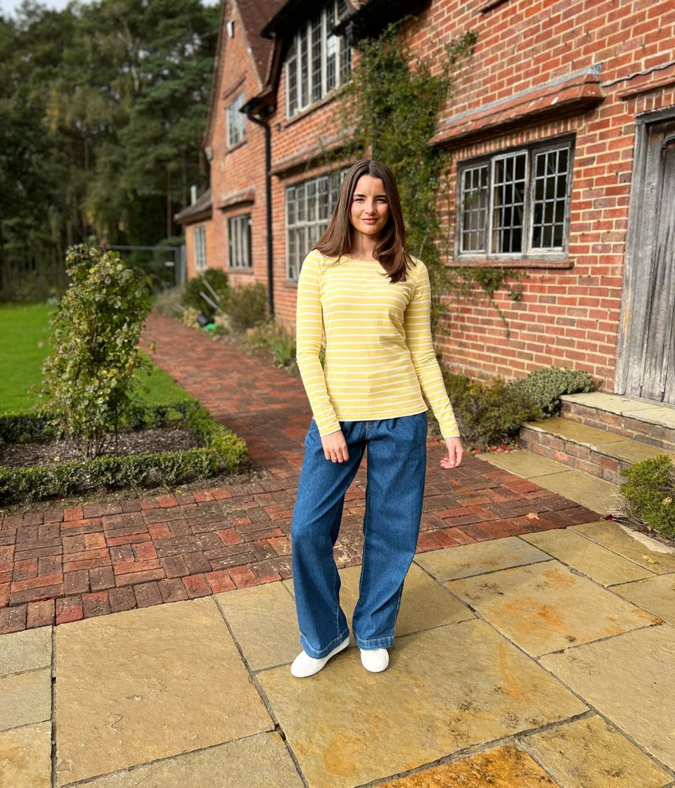 Lazy Jacks Yellow Striped Breton Top