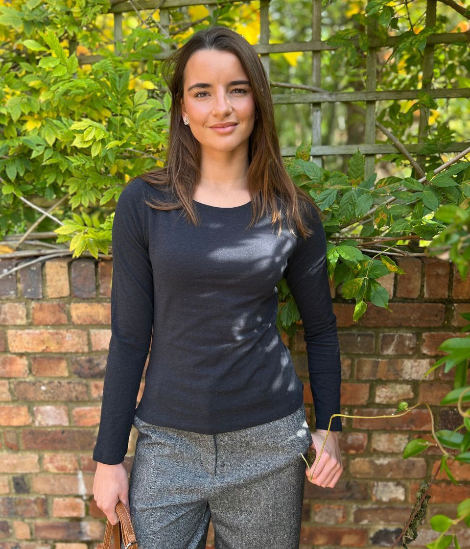 Ex Seasalt Black Organic Cotton Rich Long Sleeve Top
