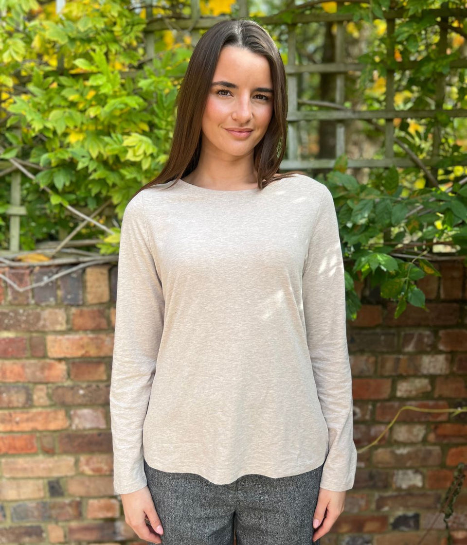 Ex Seasalt Sand Organic Cotton Rich Long Sleeve Top