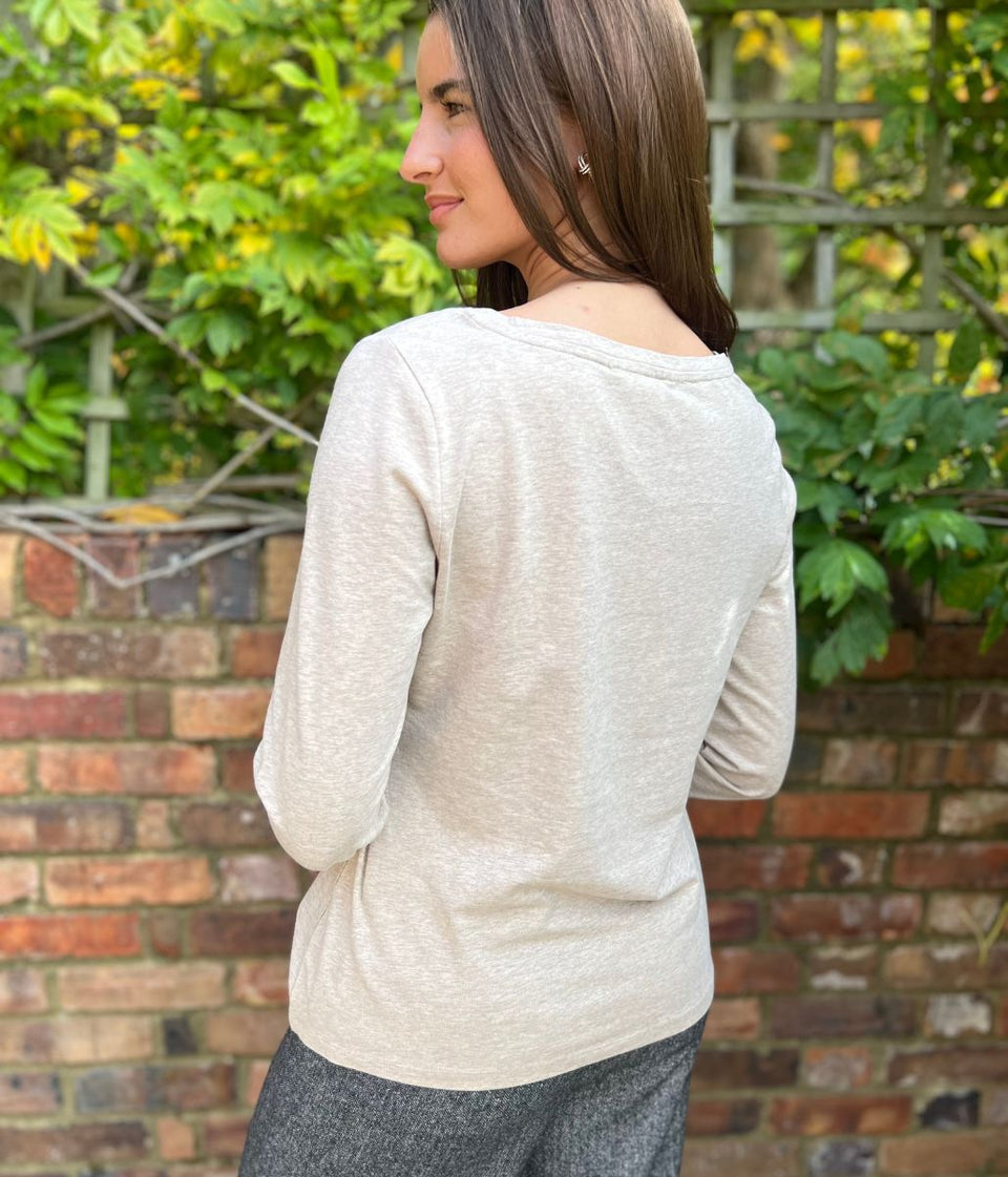 Ex Seasalt Sand Organic Cotton Rich Long Sleeve Top